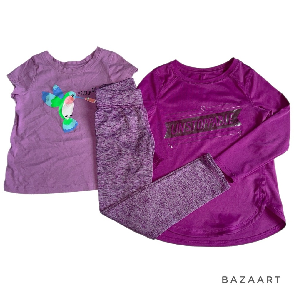 3 piece Cat & Jack bundle. T Shirt, Leggings, and lightweight wicking shirt